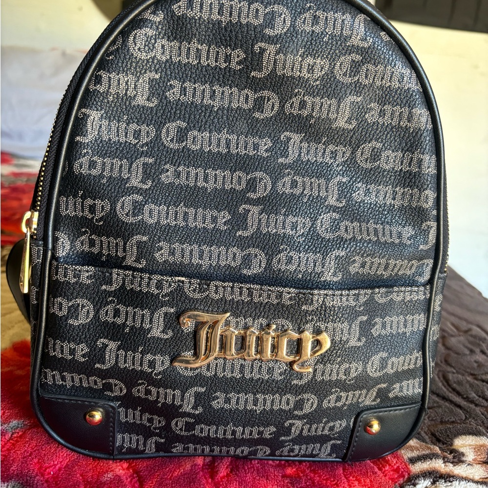 Juicy Couture Denim and Gold Logo Backpack